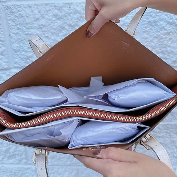 Coach 1671 Mollie Tote In Chalk Light Saddle - Picture 4 of 6